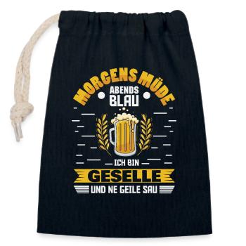 Geselle Facharbeiter Azubi Prüfung - Verschließbarer Geschenkbeutel aus Baumwolle (14x20cm) - Navy - Vorne
