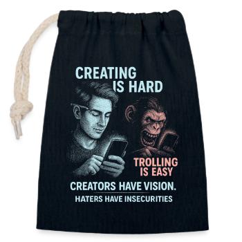 Social Media Creator Shirt Influencer Creators - Verschließbarer Geschenkbeutel aus Baumwolle (14x20cm) - Navy - Vorne