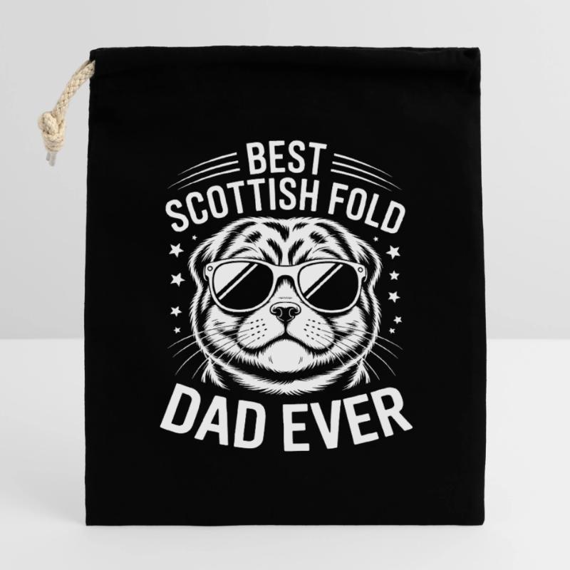 Scottish Folding Cats Scottish Fold Gift Closable cotton gift bag (14x20cm)
