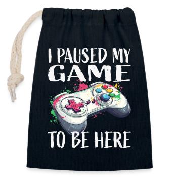 Ich pausierte mein Spiel Controller - Verschließbarer Geschenkbeutel aus Baumwolle (14x20cm) - Navy - Vorne