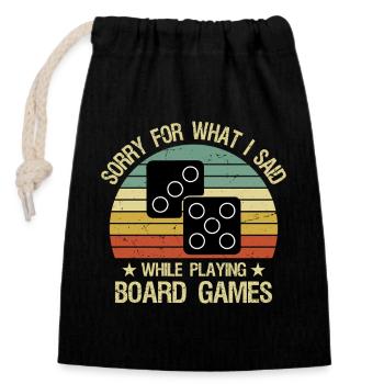 Citation drôle de jeu de société Joueur de Jeu de Société - Sac cadeau en coton avec cordon (14 x 20 cm) - noir - Devant