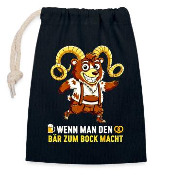 Making the Bear the Buck - Lederhosen Satire - Closable cotton gift bag (14x20cm) - navy - Front