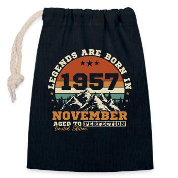 November 1957 Vintage-Retro-Geburtstag - Verschließbarer Geschenkbeutel aus Baumwolle (14x20cm) - Navy - Vorne