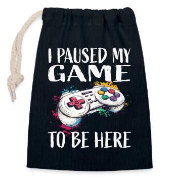 I paused my game game controller - Closable cotton gift bag (14x20cm) - navy - Front