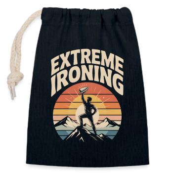 Repassage extrême Alpinisme - Sac cadeau en coton avec cordon (14 x 20 cm) - bleu marine - Devant