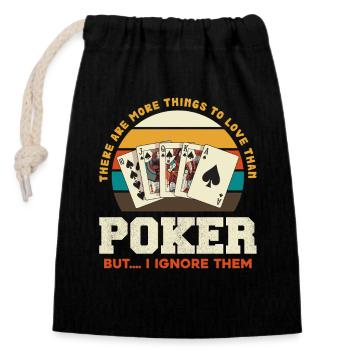 Retro Poker Deck Sunset - Closable cotton gift bag (14x20cm) - black - Front