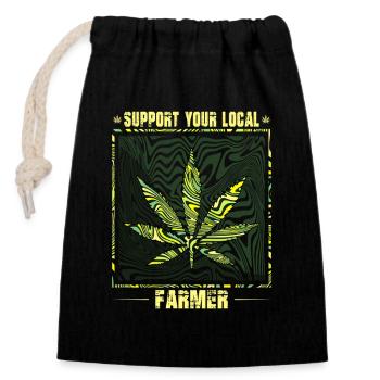 Funny Stoner Outfits - Closable cotton gift bag (14x20cm) - black - Front
