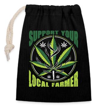 Funny Stoner Outfits - Closable cotton gift bag (14x20cm) - black - Front