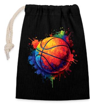Basketball Splash Art - Design Ballon de Basket - Closable cotton gift bag (14x20cm) - black - Front