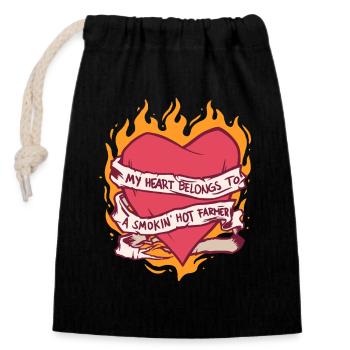 Wife of a farmer Mother - Closable cotton gift bag (14x20cm) - black - Front