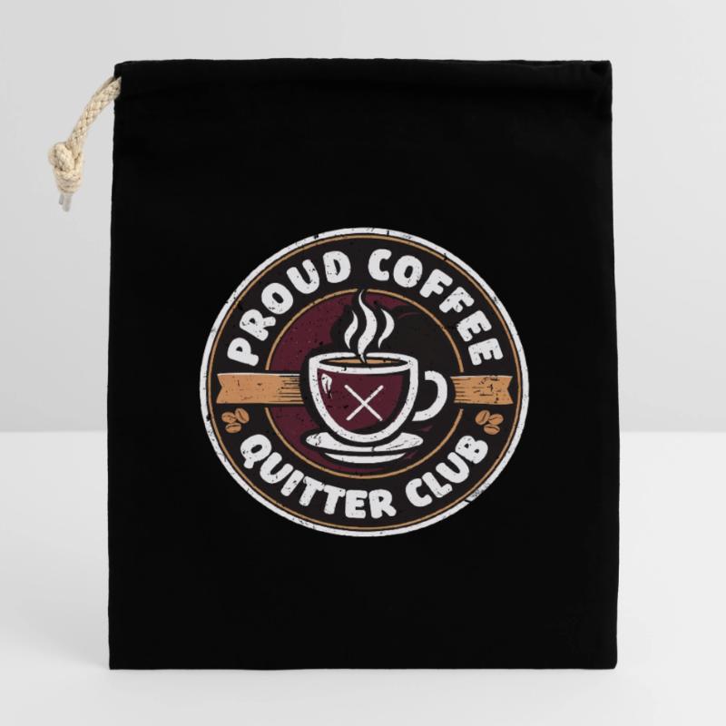 Coffee withdrawal decaffeinated ex-coffee drinker Closable cotton gift bag (14x20cm)