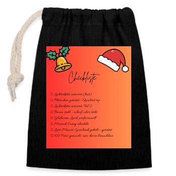 Christmas Checklist Design - Closable cotton gift bag (14x20cm) - black - Front