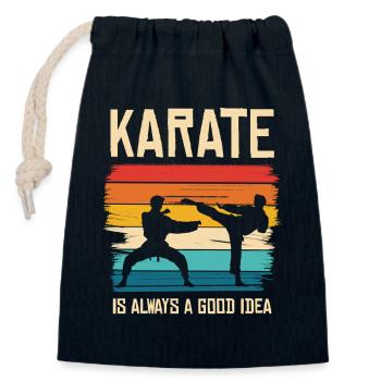 Karate is always a good idea - Closable cotton gift bag (14x20cm) - navy - Front