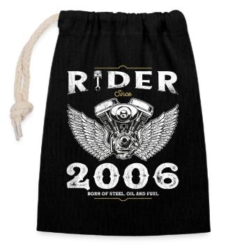 Rider depuis 2006 - 19 ans de vitesse et de liberté - Sac cadeau en coton avec cordon (14 x 20 cm) - noir - Devant