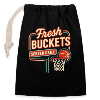 Basketball Spruch Humor Basketballer Geschenkidee - Verschließbarer Geschenkbeutel aus Baumwolle (14x20cm) - Schwarz - Vorne