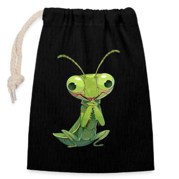 Mantes religieuses Mantes religieuses - Sac cadeau en coton avec cordon (14 x 20 cm) - noir - Devant