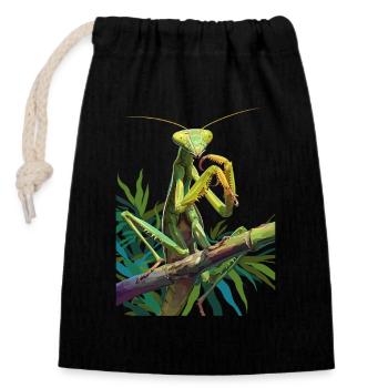 Mantes religieuses Mantes religieuses - Sac cadeau en coton avec cordon (14 x 20 cm) - noir - Devant