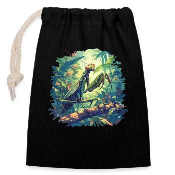 Mantes religieuses Mantes religieuses - Sac cadeau en coton avec cordon (14 x 20 cm) - noir - Devant