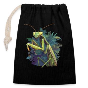 Mantes religieuses Mantes religieuses - Sac cadeau en coton avec cordon (14 x 20 cm) - noir - Devant
