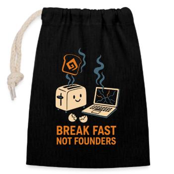 Fondateur de startup Survivant à l’épuisement professionnel : se rétablit - Sac cadeau en coton avec cordon (14 x 20 cm) - noir - Devant