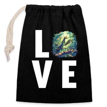 Mantes religieuses Mantes religieuses - Sac cadeau en coton avec cordon (14 x 20 cm) - noir - Devant