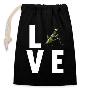 Mantes religieuses Mantes religieuses - Sac cadeau en coton avec cordon (14 x 20 cm) - noir - Devant