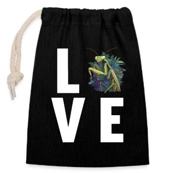 Mantes religieuses Mantes religieuses - Sac cadeau en coton avec cordon (14 x 20 cm) - noir - Devant