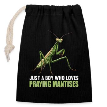 Mantes religieuses Mantes religieuses - Sac cadeau en coton avec cordon (14 x 20 cm) - noir - Devant