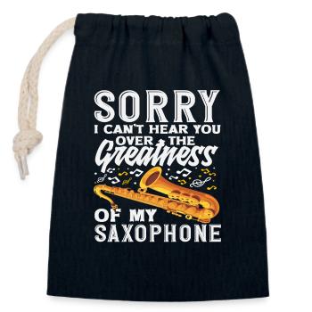 Saxophone Lover Membre de la fanfare Jazz - Sac cadeau en coton avec cordon (14 x 20 cm) - bleu marine - Devant