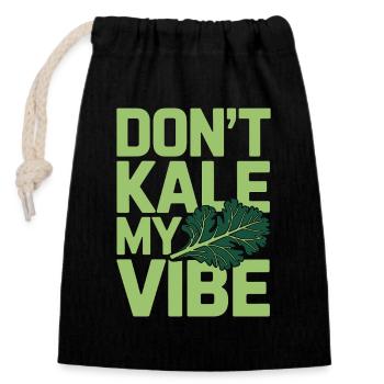 Nutritionniste, ne mets pas de chou kale, mon coach santé Vibe - Sac cadeau en coton avec cordon (14 x 20 cm) - noir - Devant