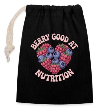 Nutritionniste Berry Good At Nutrition Diététicien - Sac cadeau en coton avec cordon (14 x 20 cm) - noir - Devant