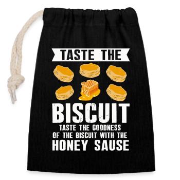 Honey Biscuit Sauce Illustration - Closable cotton gift bag (14x20cm) - black - Front