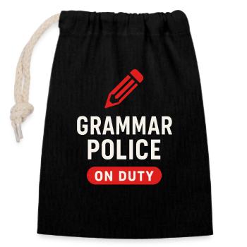Grammatik Oxford Comma Language Rules - Verschließbarer Geschenkbeutel aus Baumwolle (14x20cm) - Schwarz - Vorne