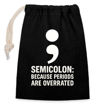 Grammatik Oxford Comma Language Rules - Verschließbarer Geschenkbeutel aus Baumwolle (14x20cm) - Schwarz - Vorne