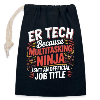 Tech Ninja: Multitasking Humor - Verschließbarer Geschenkbeutel aus Baumwolle (14x20cm) - Navy - Vorne