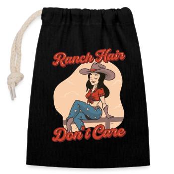 Farmer's Wife Mother Ranch Hair Dont Care - Closable cotton gift bag (14x20cm) - black - Front