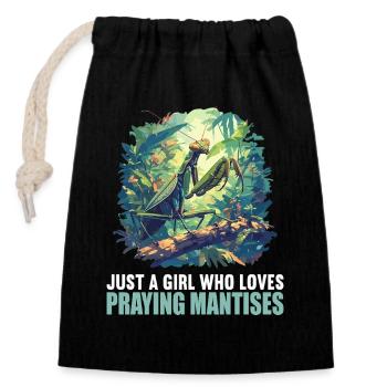Mantes religieuses Mantes religieuses - Sac cadeau en coton avec cordon (14 x 20 cm) - noir - Devant