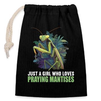 Mantes religieuses Mantes religieuses - Sac cadeau en coton avec cordon (14 x 20 cm) - noir - Devant