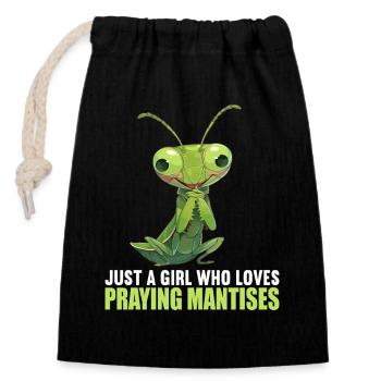Mantes religieuses Mantes religieuses - Sac cadeau en coton avec cordon (14 x 20 cm) - noir - Devant