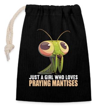 Mantes religieuses Mantes religieuses - Sac cadeau en coton avec cordon (14 x 20 cm) - noir - Devant