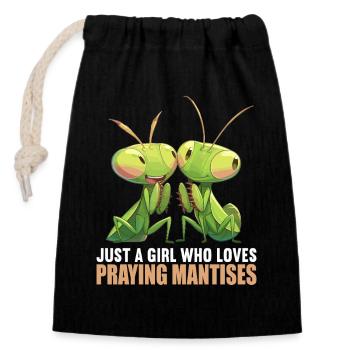 Mantes religieuses Mantes religieuses - Sac cadeau en coton avec cordon (14 x 20 cm) - noir - Devant