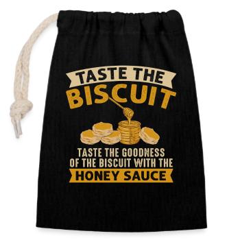 Taste The Biscuit Honey Sauce - Closable cotton gift bag (14x20cm) - black - Front