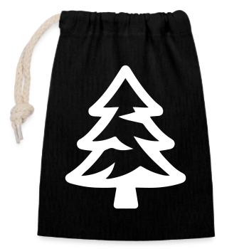 Nadelbaum Symbol Wald Tanne - Verschließbarer Geschenkbeutel aus Baumwolle (14x20cm) - Schwarz - Vorne