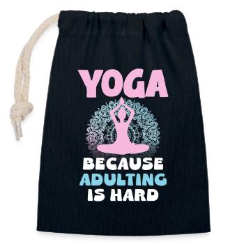 Yoga Weil Erwachsensein Schwer Ist - Verschließbarer Geschenkbeutel aus Baumwolle (14x20cm) - Navy - Vorne