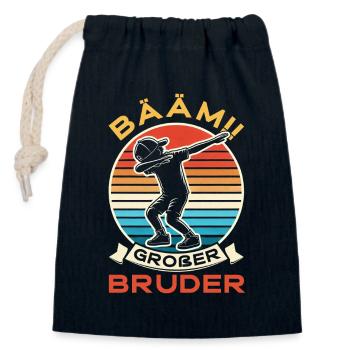 Bääm Großer Bruder Dab Lustiges Kinder Geschwister - Verschließbarer Geschenkbeutel aus Baumwolle (14x20cm) - Navy - Vorne