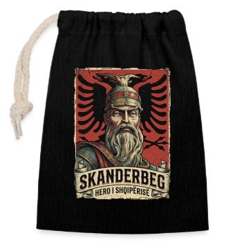 Skanderbeg albanais : Designs Kosovo pour les Albanais - Sac cadeau en coton avec cordon (14 x 20 cm) - noir - Devant