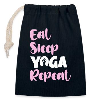 Eat Sleep Yoga Repeat - Verschließbarer Geschenkbeutel aus Baumwolle (14x20cm) - Navy - Vorne