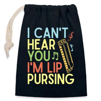 Funny Harmonica Player Lip Pursing Harmonica - Verschließbarer Geschenkbeutel aus Baumwolle (14x20cm) - Navy - Vorne