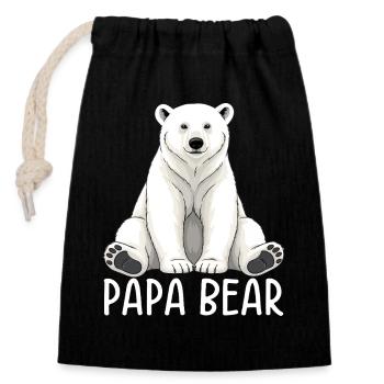 Papa Bear - Verschließbarer Geschenkbeutel aus Baumwolle (14x20cm) - Schwarz - Vorne