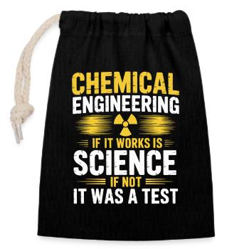 Funny Chemical Engineer Science Humor Logic - Closable cotton gift bag (14x20cm) - black - Front